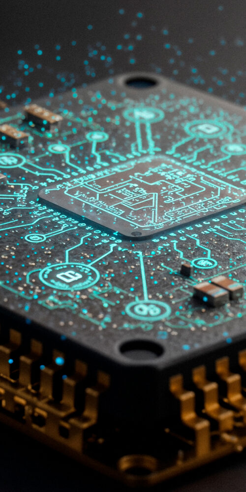 Close Up Futuristic Microchip Circuit Board 1