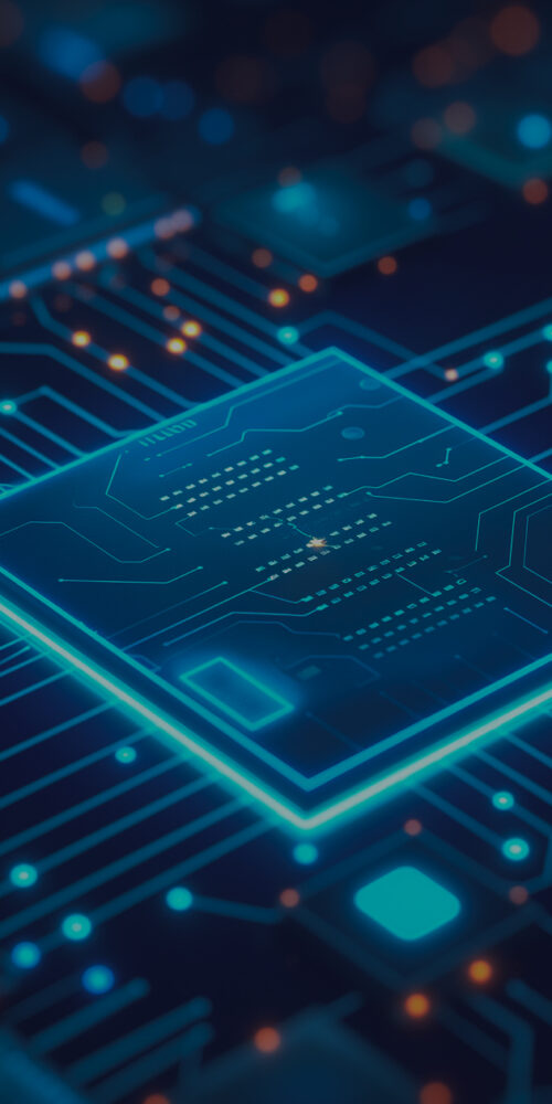 Glowing Neon Ai Chip Technology Background 1