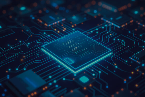 Glowing Neon Ai Chip Technology Background 1